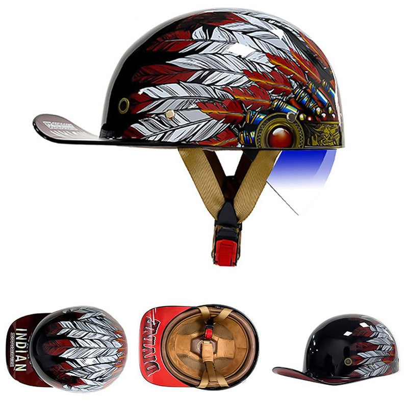 Stylish and Safe Motorcycle Cap Helmet for Riders