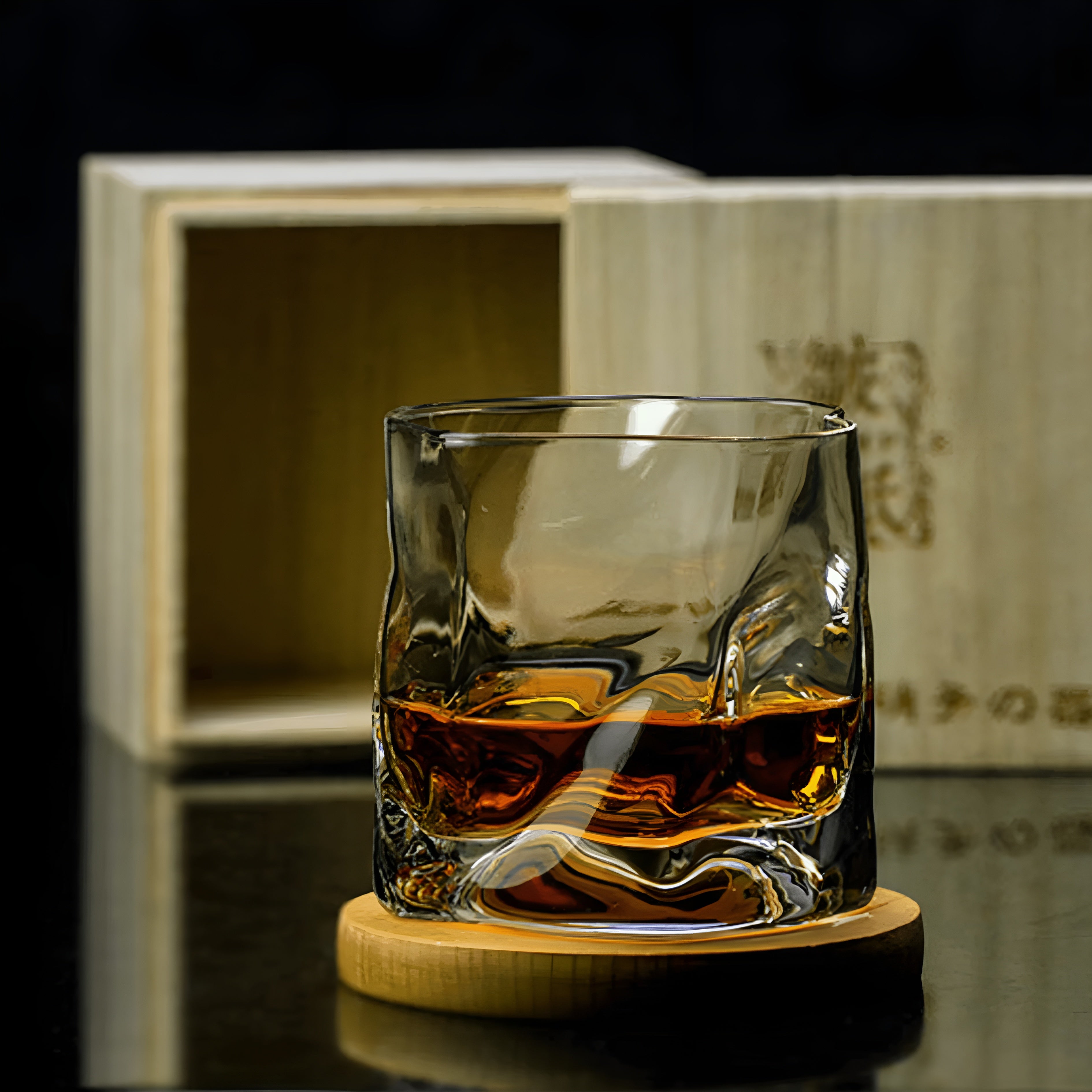 Artisan Whiskey Glass with Unique Textured Design