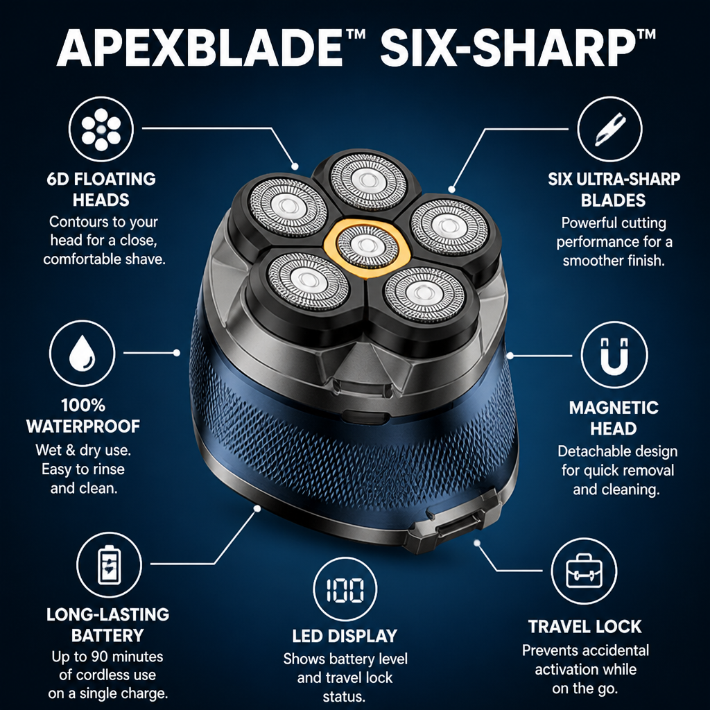 ApexBlade™ Six-Sharp™ — Master the Perfectly Smooth, Irritation-Free Shave That Boosts Your Confidence Every Day