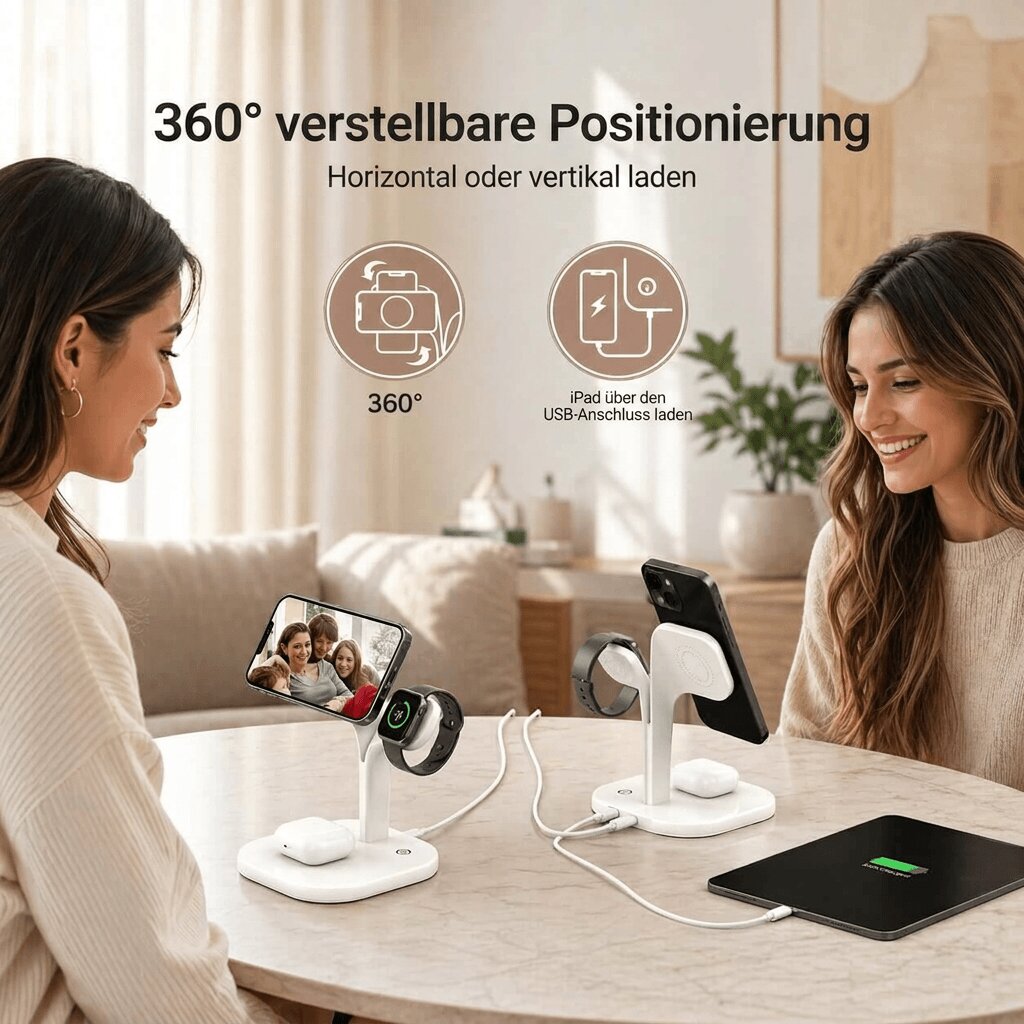 All-in-One Magnetic Charger for iPhone, Apple Watch & AirPods