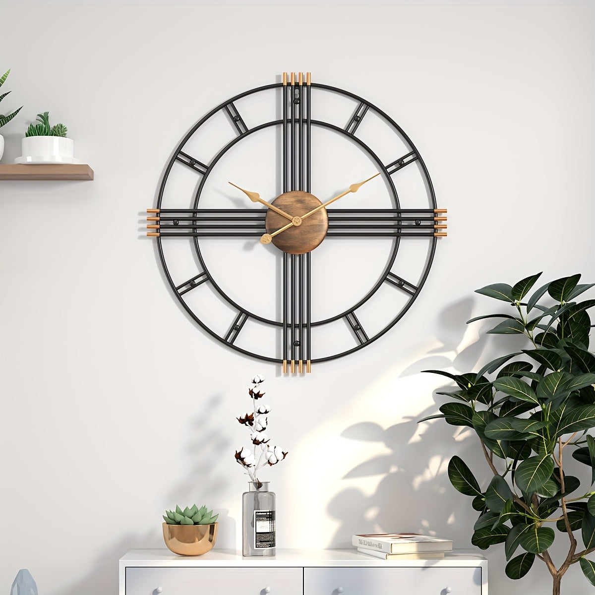 Geometric Harmony Wall Clock: Silent & Stylish Timepiece