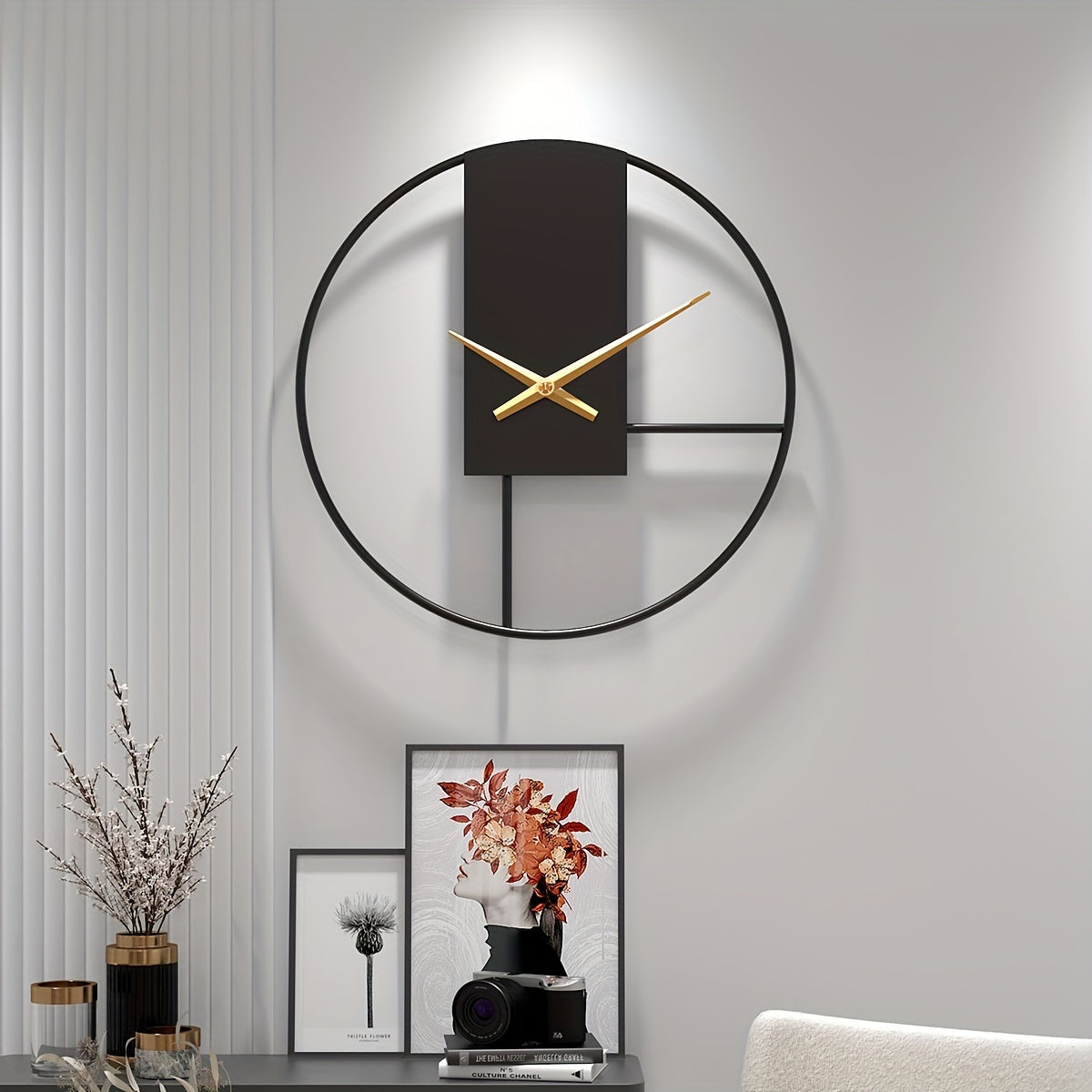 Sleek 16-Inch Modern Metal Wall Clock for Any Space