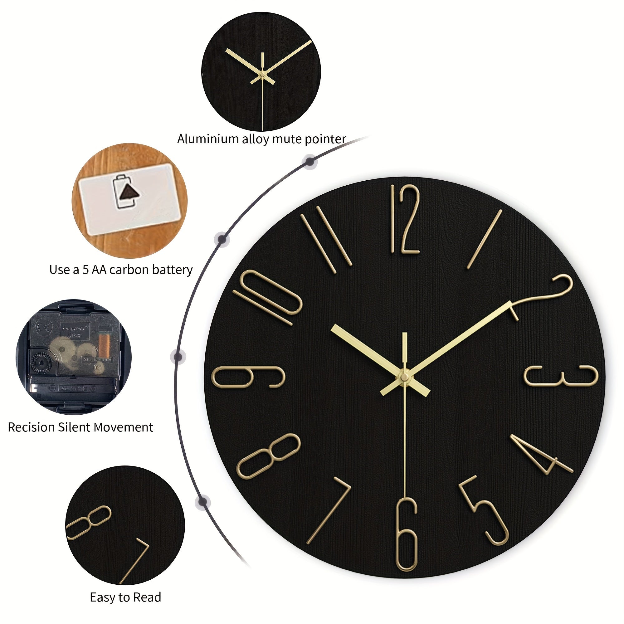 AuraTime - Elegant Round Wall Clock with Stylish Rimless Design