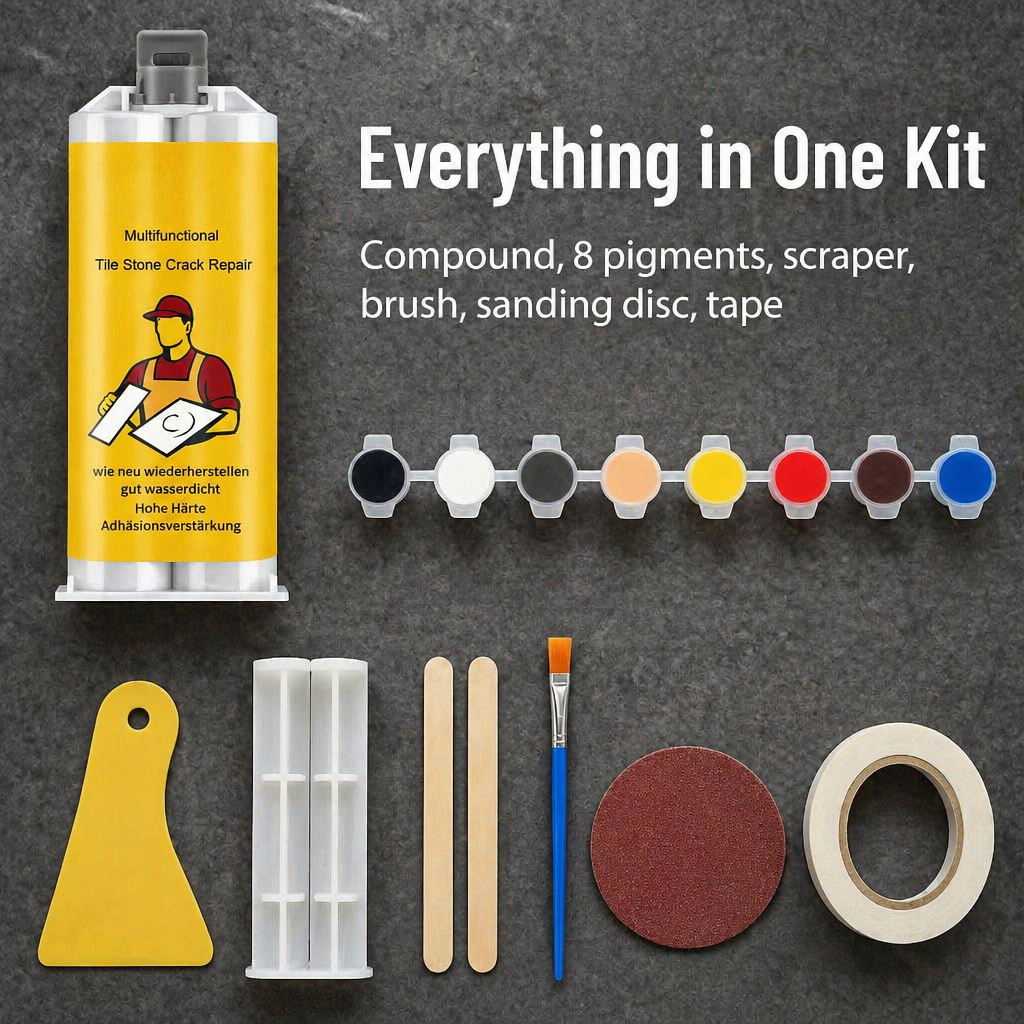 LuxePatch™ — Match Color & Repair Cracked Tile, Stone, or Porcelain Fast