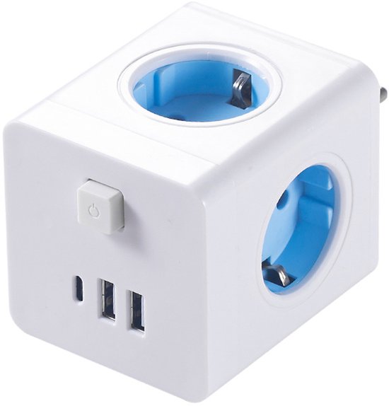 Power Cube Extension with 4 Sockets and USB Charging Ports