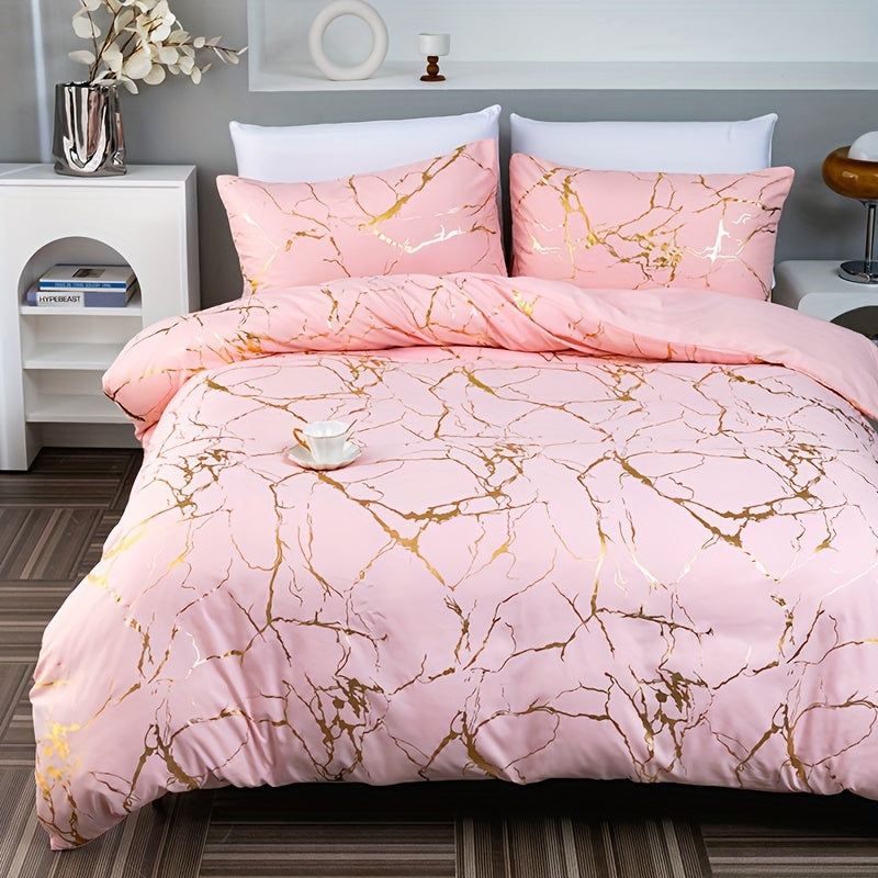 LuxeGleam – Elegant Golden Foil Bedding Collection
