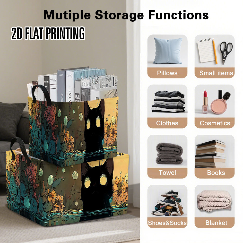 Feline Chic Storage Basket - Modern Organization Made Easy
