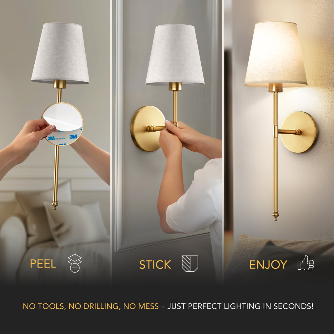 Cordless Wall Light with Remote – No-Drill Setup