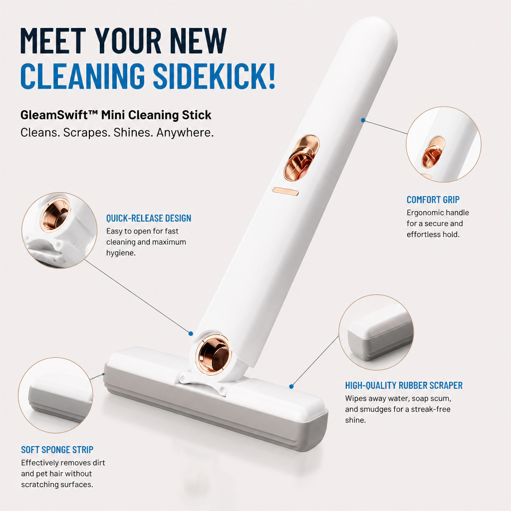 GleamSwift™ Mini Cleaning Stick — Instantly Clear Pet Hair and Shine Without the Struggle