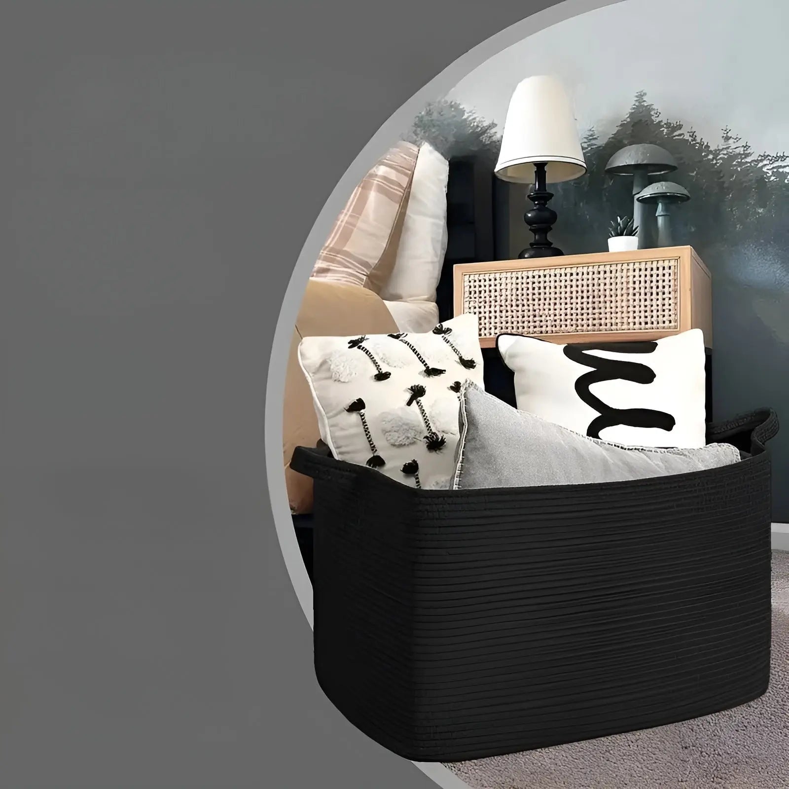 Woven Basket | Braided Design | Carry Handles | WohnHafen