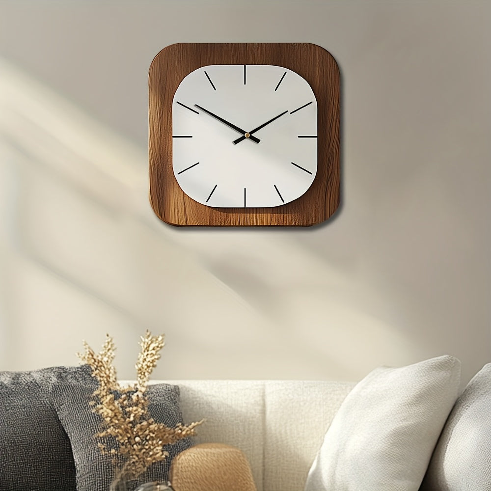 Charming Square Timber Wall Clock for Elegant Interiors