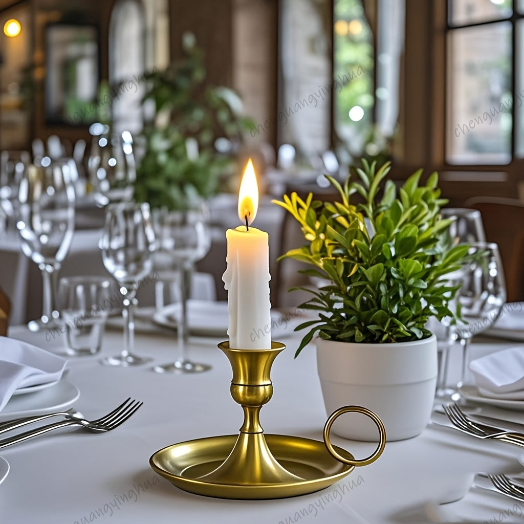 Radiant Elegance – Stunning Golden Candle Holder