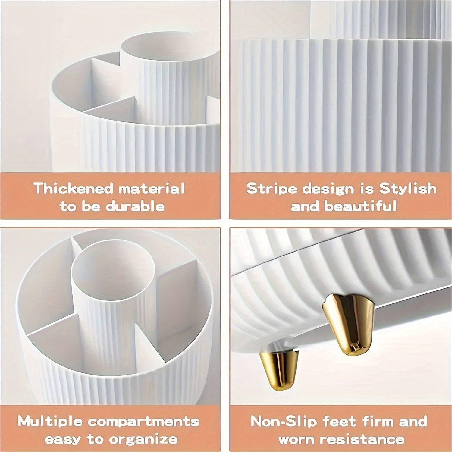 RevolveStyle - 360° Rotating Makeup Organizer with 5 Compartments