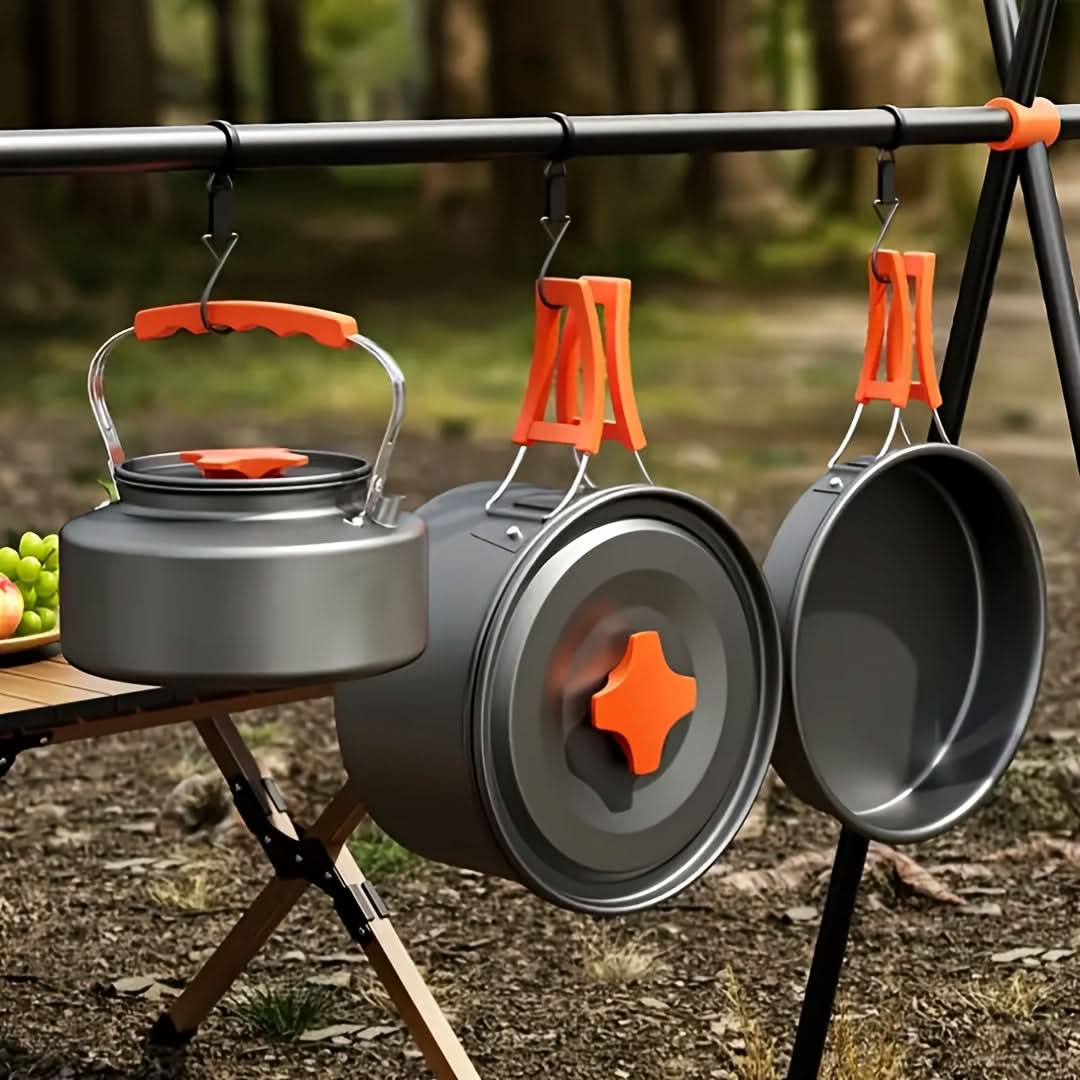 Travel-Friendly Camping Cookware Set for Outdoor Meals