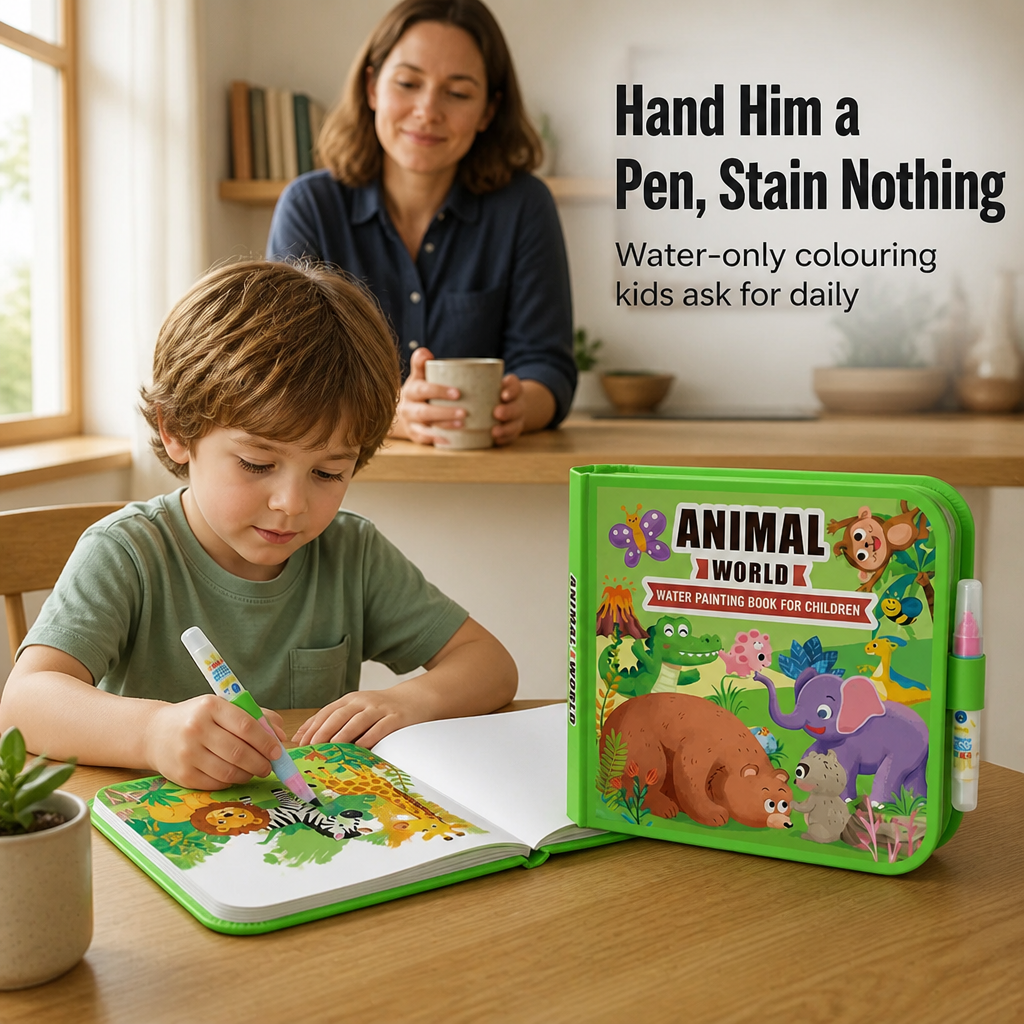 SplashCraft™ — Keeps Kids Busy Hours with Quiet Colouring and Zero Stains
