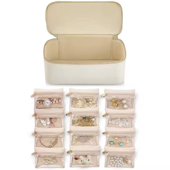 Jewelry Organizer Case | Velvet Pouch Detachable | Window Display | TravelGlam