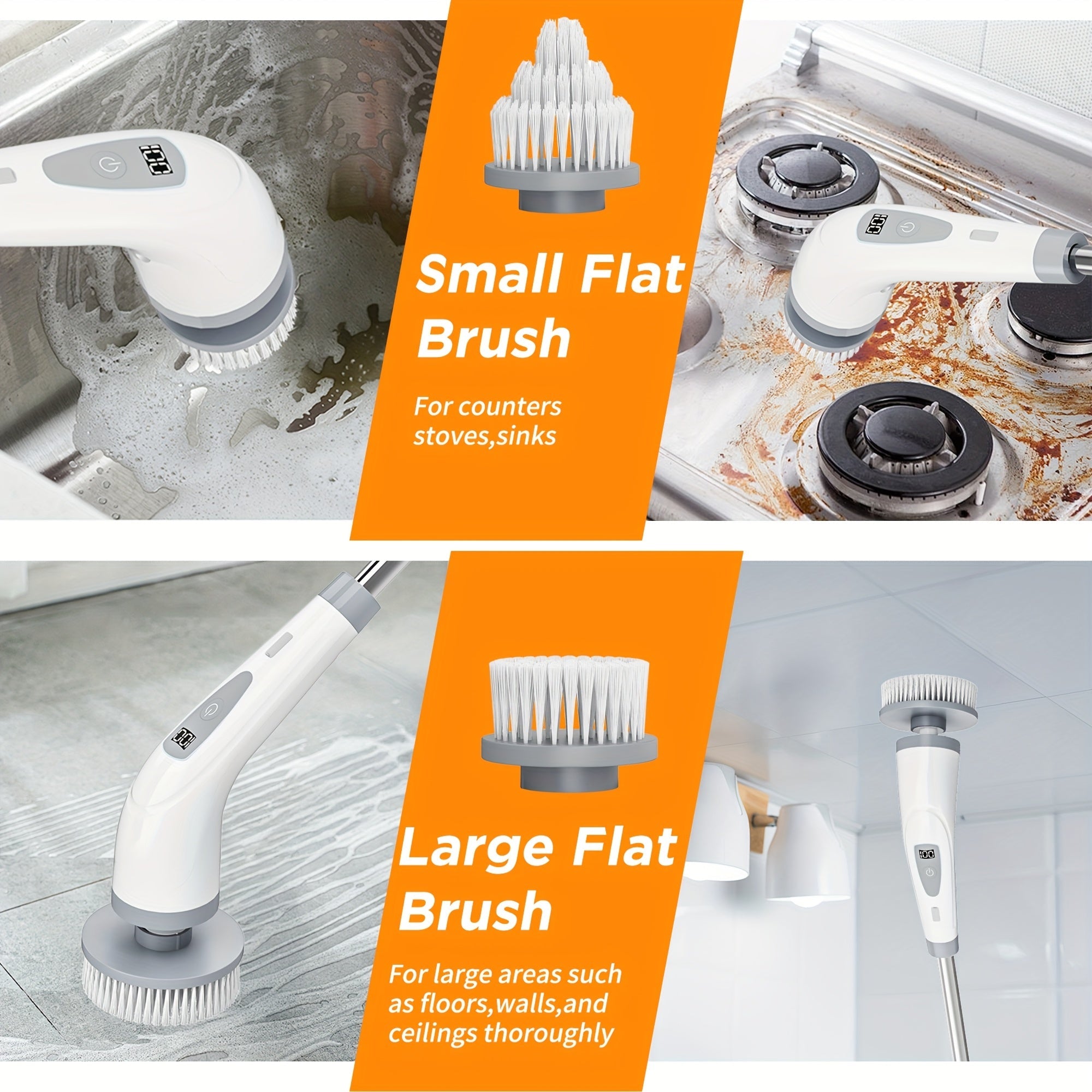 EazyClean - Cordless Electric Scrubbing Tool with Extendable Grip