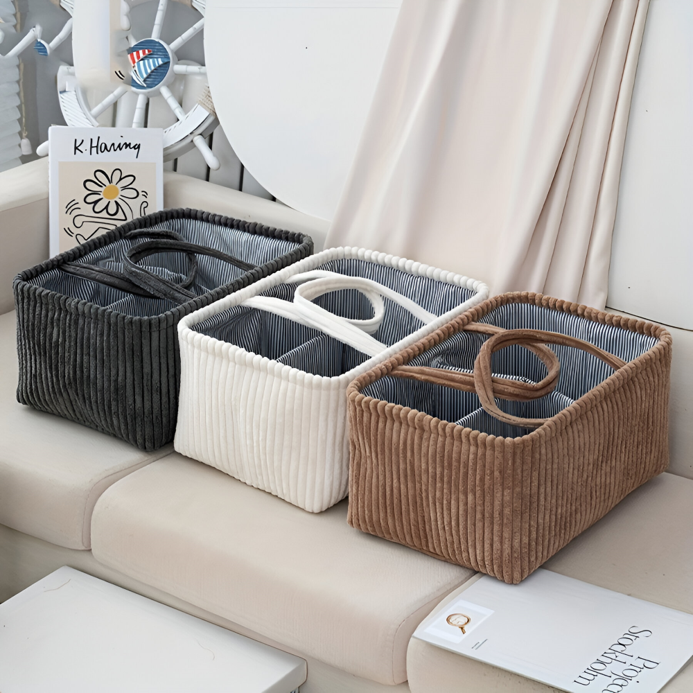 Storage Basket | Open Frame | Fabric Bin That Holds Shape | HomeCaddy
