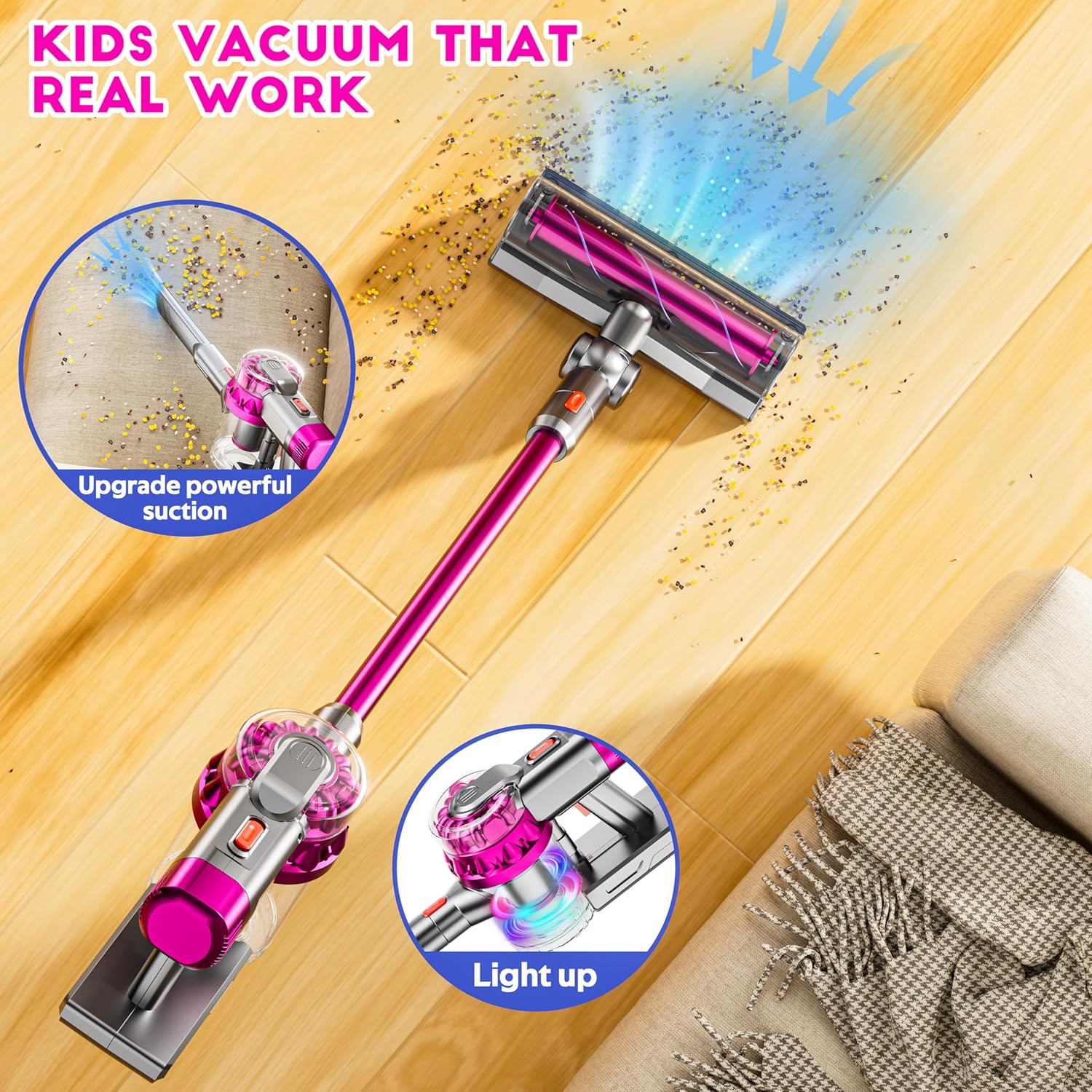 Multi-Function Kids Cleaning Vacuum with Realistic Action