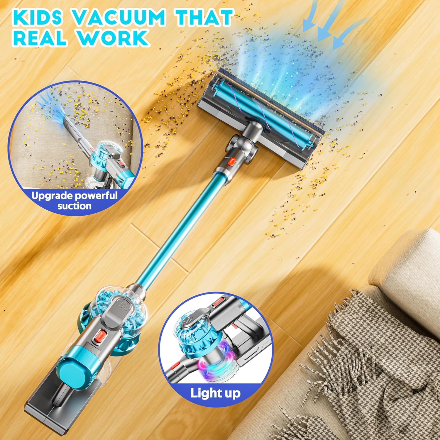 Multi-Function Kids Cleaning Vacuum with Realistic Action