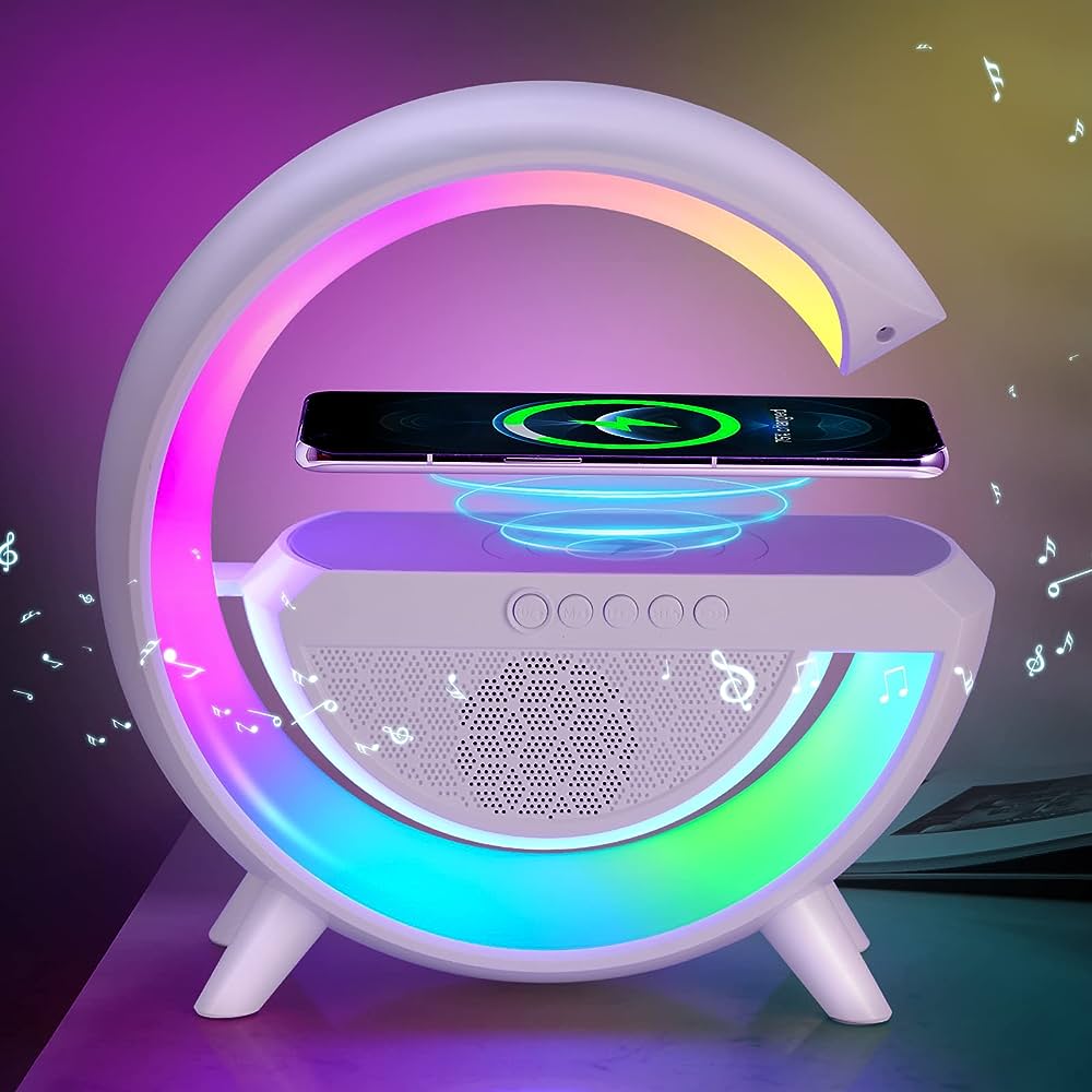 Versatile 4-in-1 Wake-Up Hub with Mood Lighting & Charger