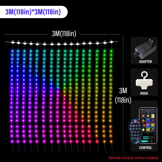 PulseAura™ LED Rhythm Curtains — Ignite Your Space with Music-Synced Color That Moves Your Soul