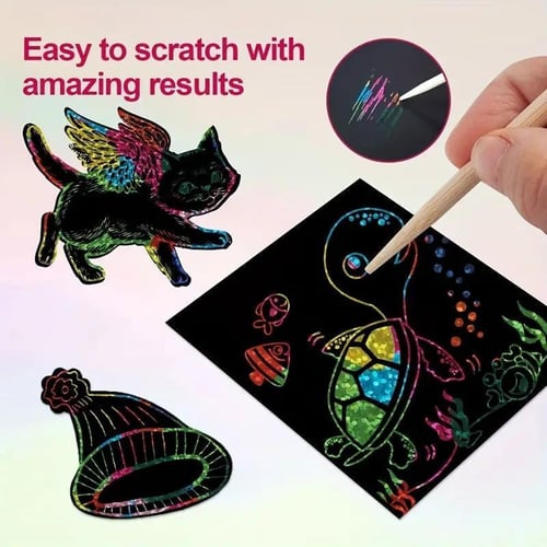 Rainbow Scratch Art Kit for Kids with Vibrant Colors