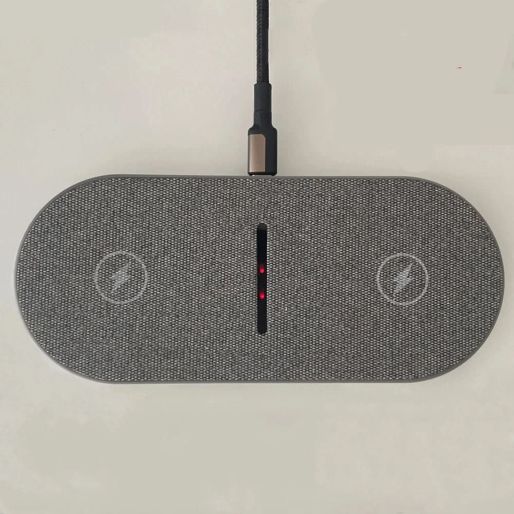 Compact 40W Dual Device Wireless Charger with LED Indicator