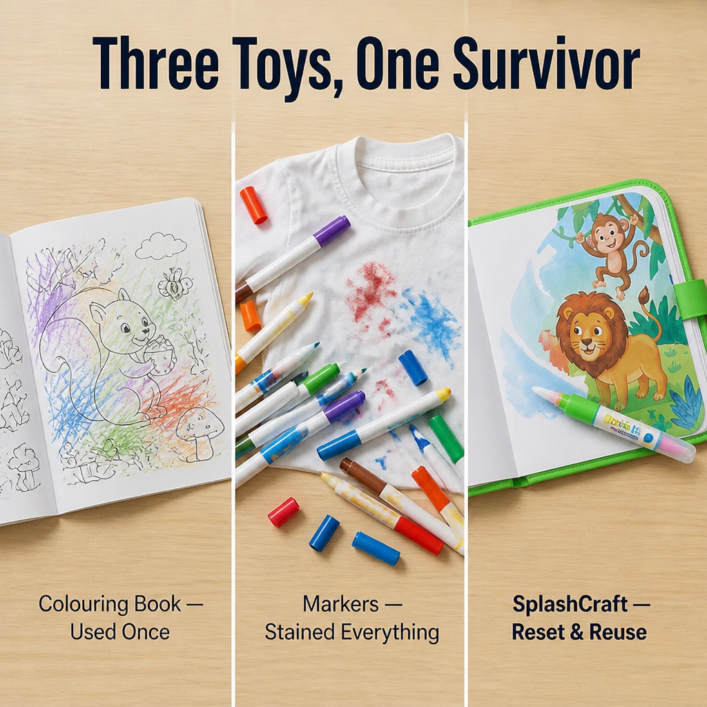 SplashCraft™ — Keeps Kids Busy Hours with Quiet Colouring and Zero Stains