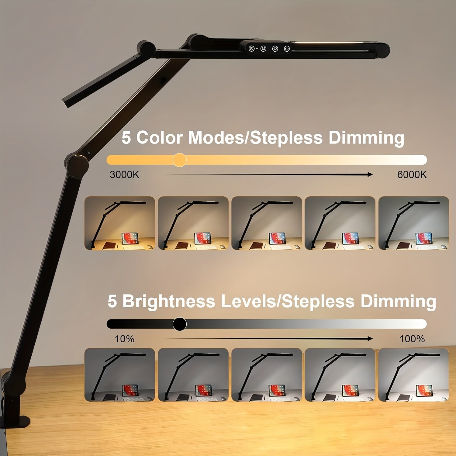 LumosFlex – 24W Adjustable LED Desk Lamp with Versatile Clamp
