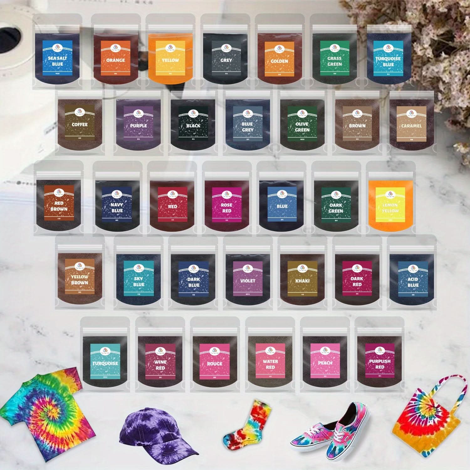 Multi-Color Fabric Dye Kit for Clothing and Textile Restoration