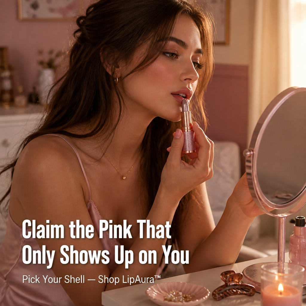 LipAura™ — See Glitter Blend Into Your Unique Pink Hue