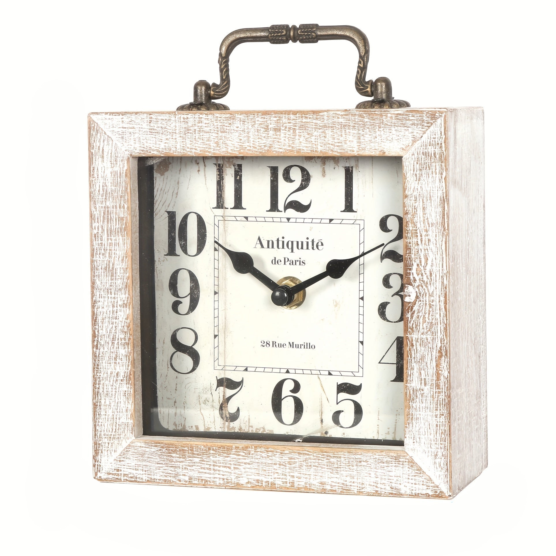 TimberNest - Charming Wooden Shelf Clock with Glass Shield