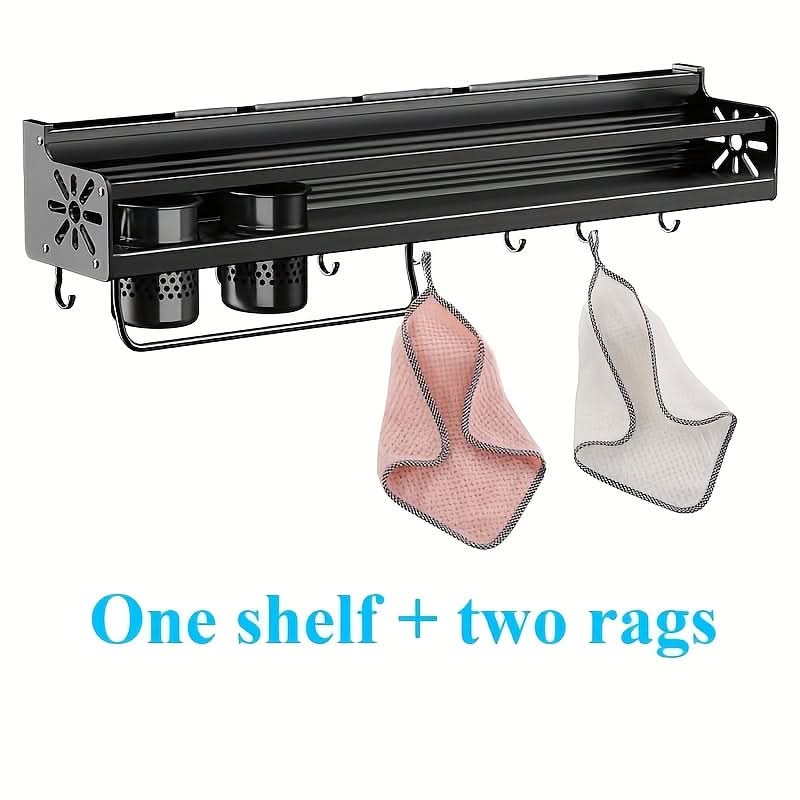 Wall-Mounted Kitchen Storage Rack for Organizing Utensils