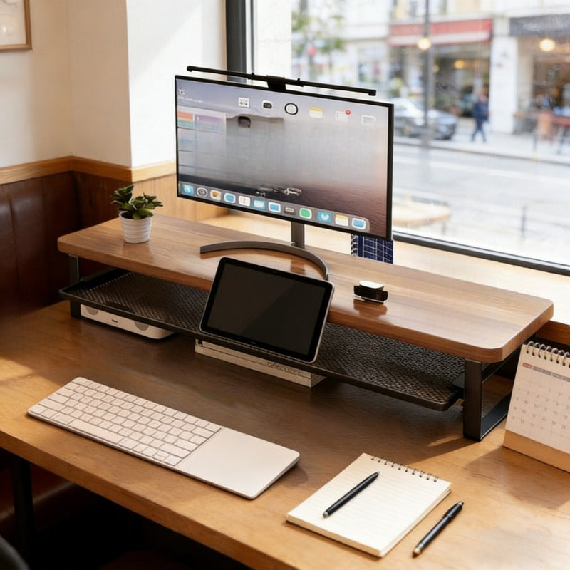 Elevate Your Space - Dual-Layer Desk Organizer with Storage