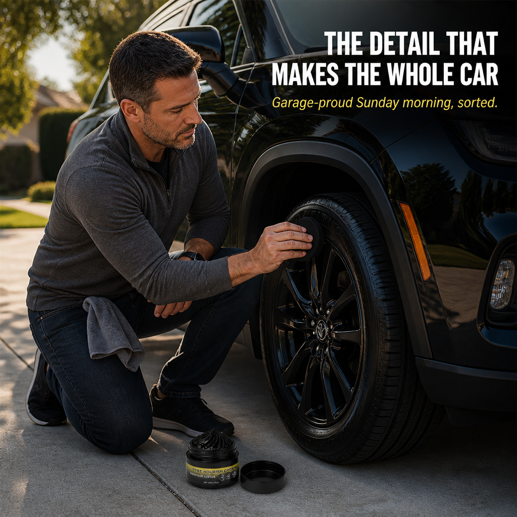 MidnightSheen™ — Deep-Black Shine That Revives and Protects Your Tires for Weeks