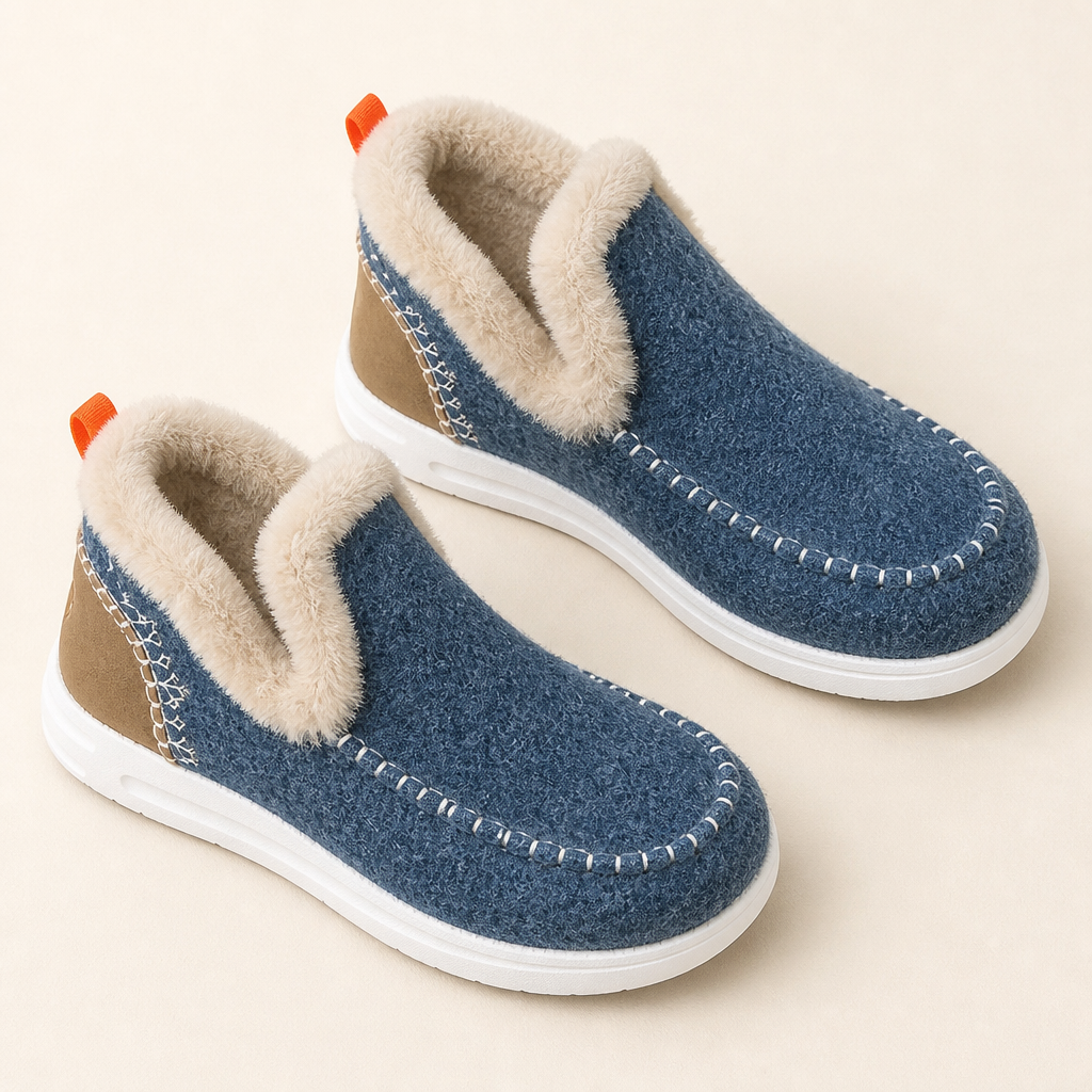 StrideEase™ – Warm Faux Fur-Lined Slip-On Winter Boots