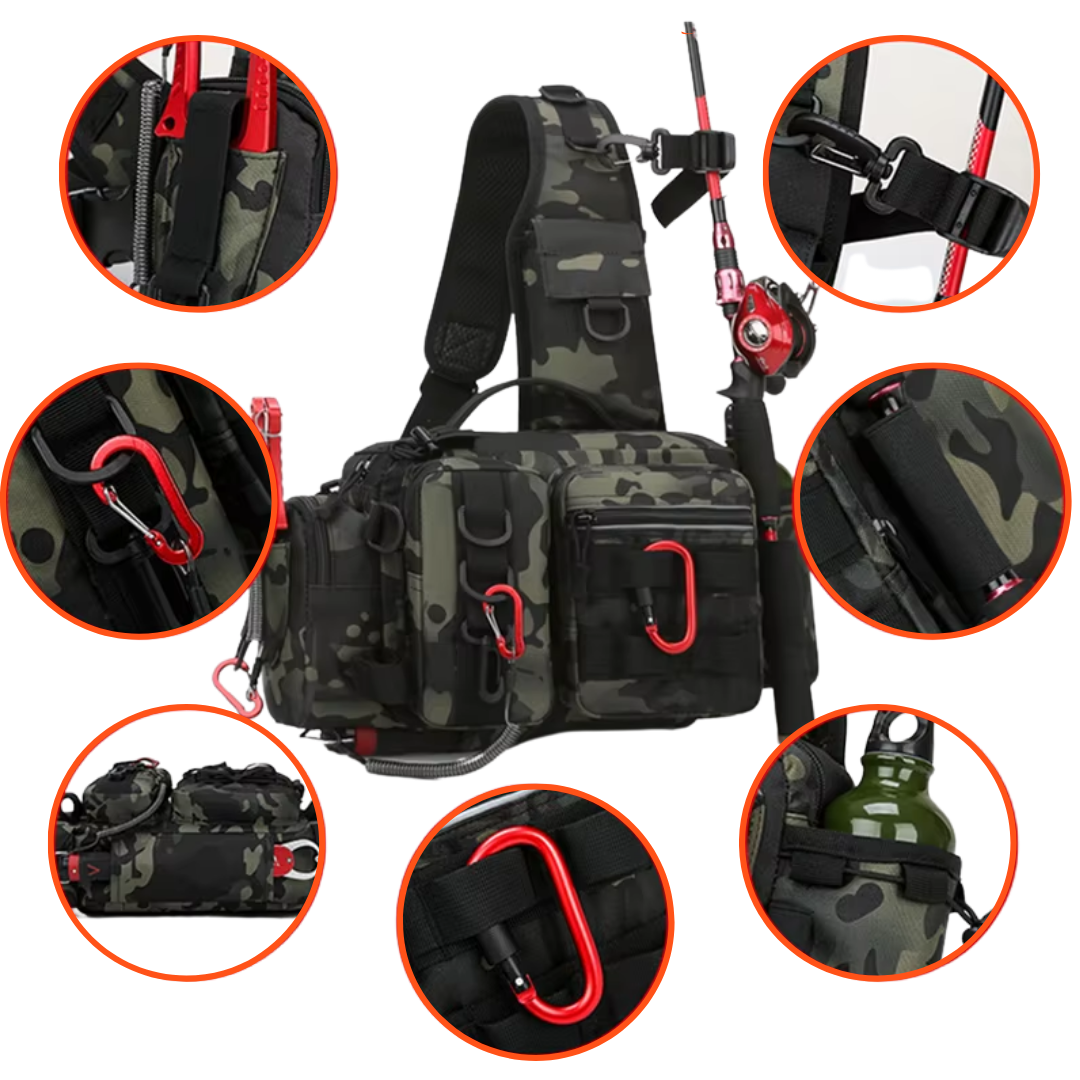 All-Weather Fishing Backpack with Versatile Storage Solutions