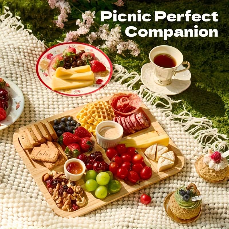 Cheese Serving Board with Acrylic Cover for Easy Transport and Food Safety