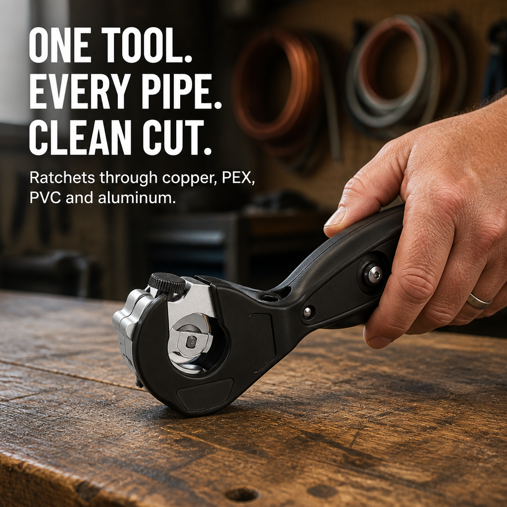 FlowMaster Precision™ — Ratchet PVC, Copper & PEX Fast Without Pipe Damage