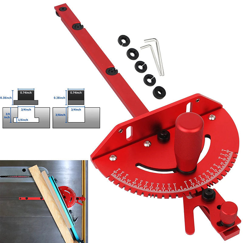 Adjustable Protractor Miter Stop – Angle Range 0° to 60°