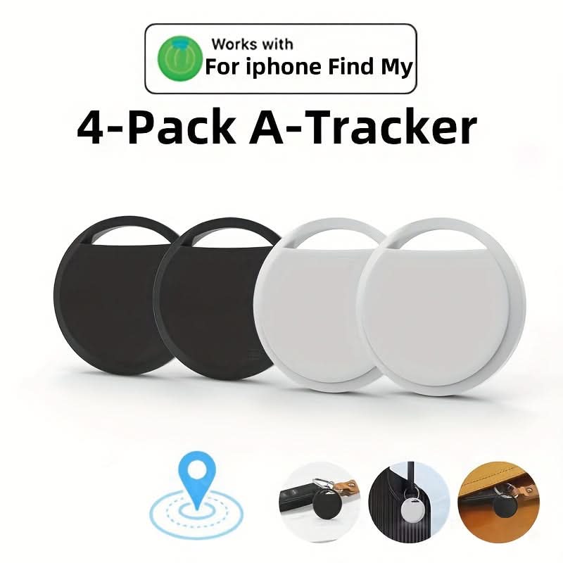 4-Pack Smart Tracker for Finding Keys, Wallets, and Luggage