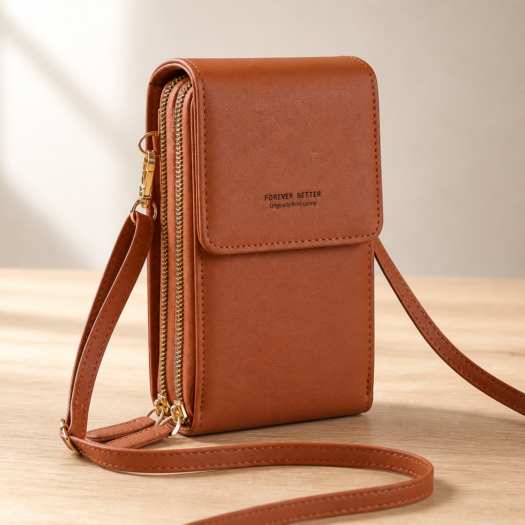 VividGuard™ – Touch-Free Crossbody Phone Bag with RFID Shielding