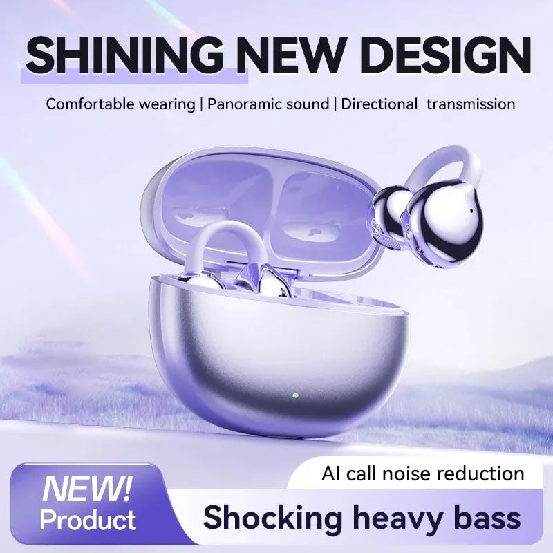 GlideWave™ Ear Clip Headphones — Experience All-Day Comfort with Jaw-Dropping, Crystal-Clear Sound That Moves With You