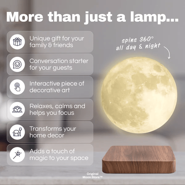 OrbitLux™ Moon Orb — Mesmerize Your Mind with a Calming, Floating Lunar Glow