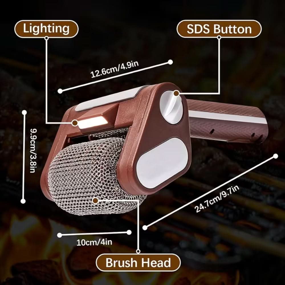 Electric BBQ Cleaning Brush with Stainless Steel Roller