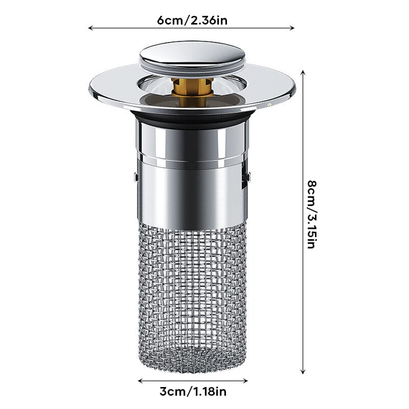 Pop-up Mechanism Drain Filter in Stainless Steel
