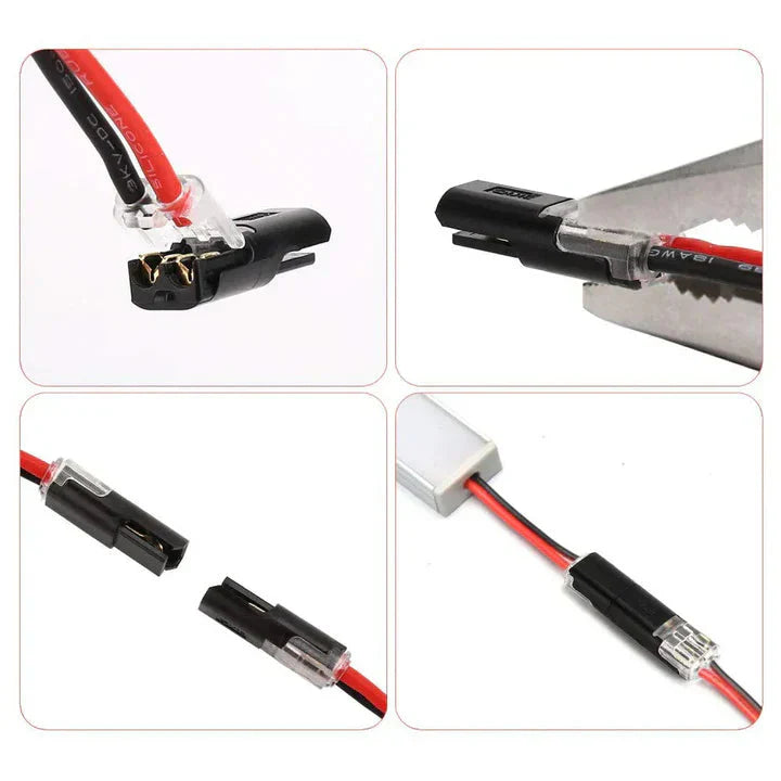 50-Pack Plug-In Connectors for 2-Pole Cables – No Stripping Needed