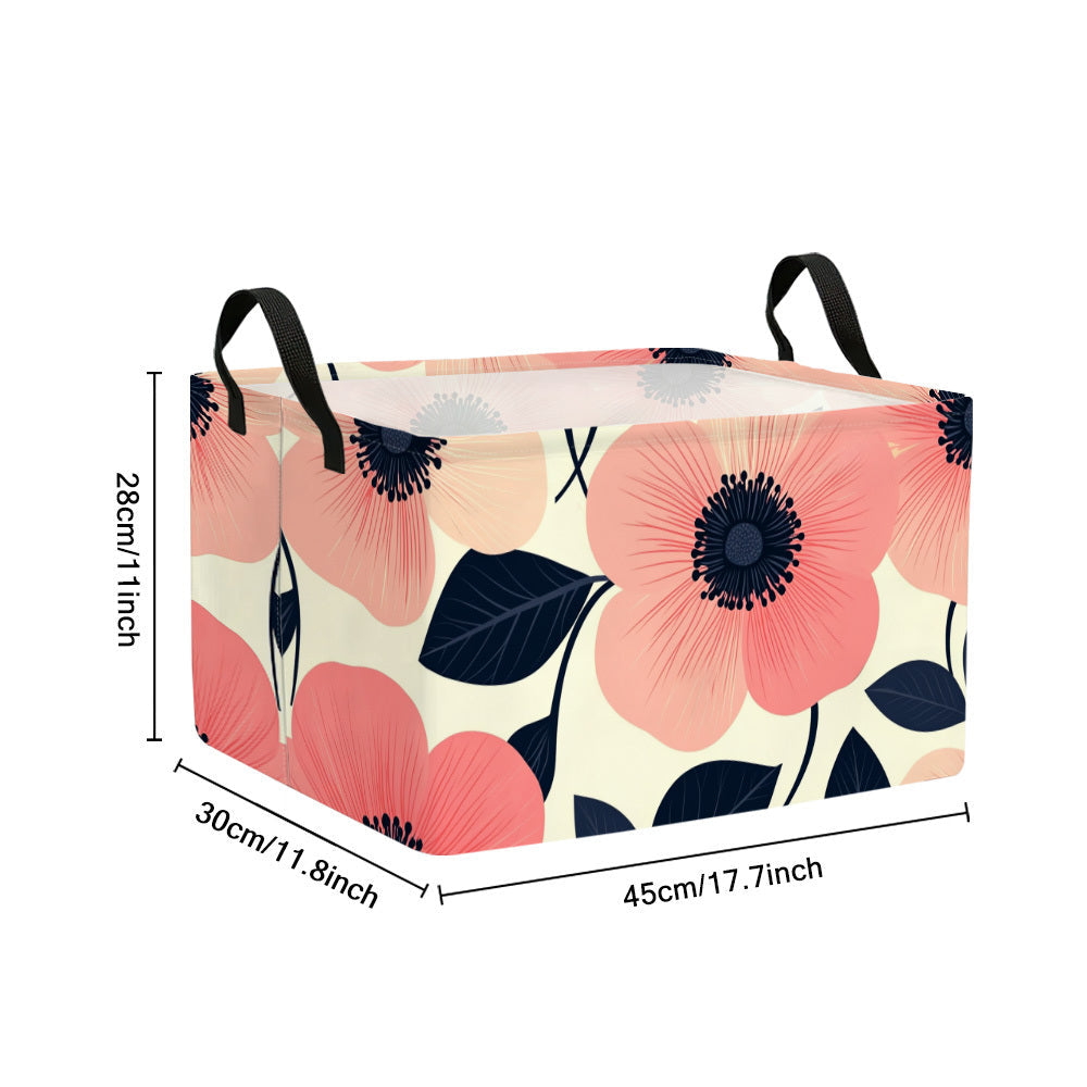 LuxeBloom – Spacious Floral Storage Basket for Chic Organization
