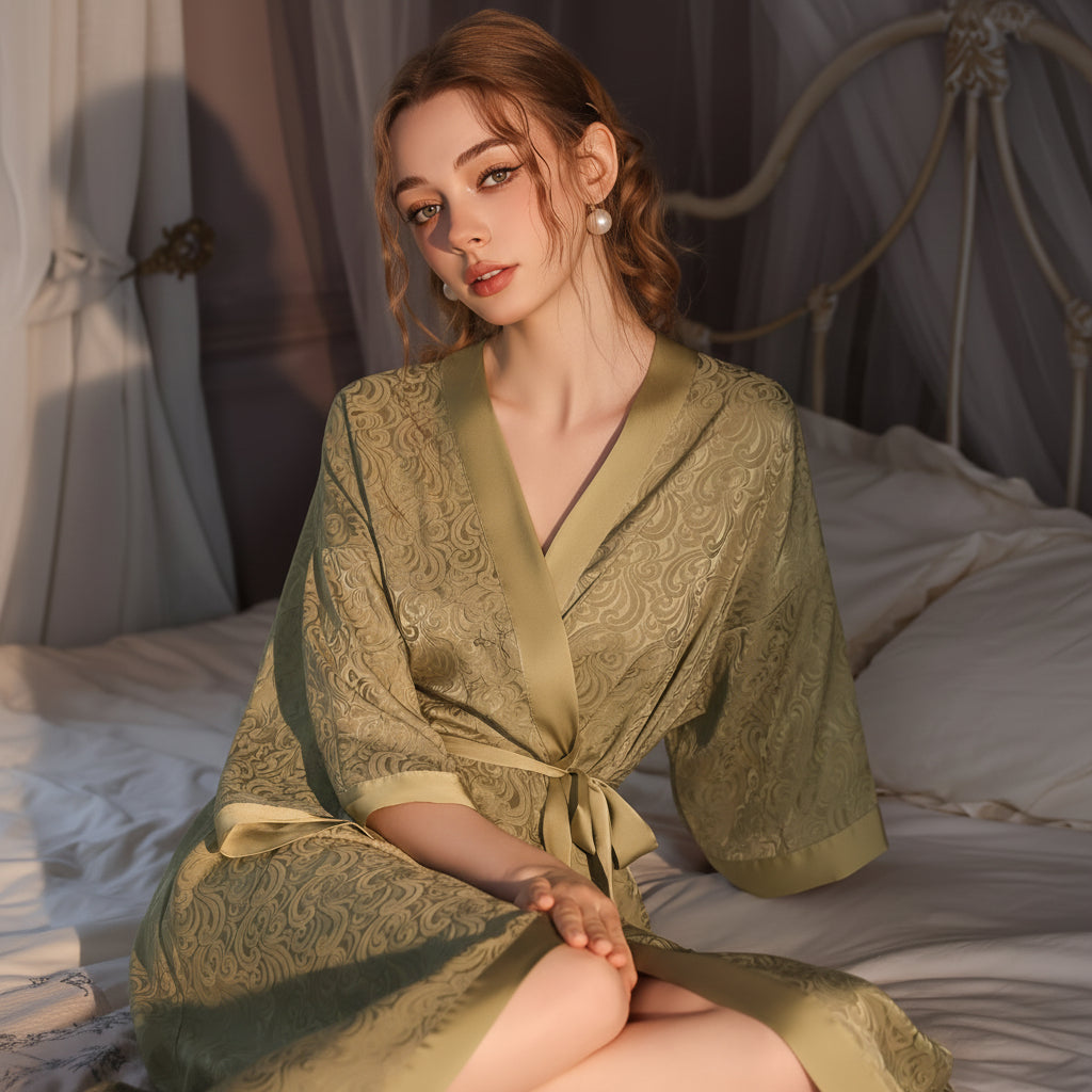 Starlit Serenity - Chic Satin Robe for Women